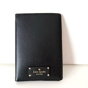 NWT Kate Spade Black Leather Passport Holder